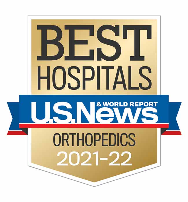 美国新闻与世界举报最佳医院的横幅形象 - 在2021-2022中排名全国骨科专业。